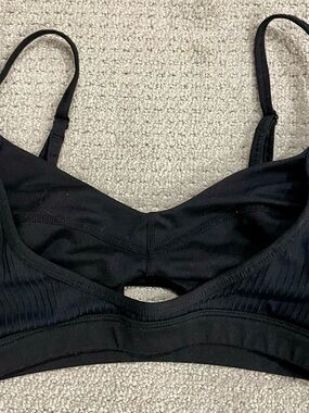 Free People Movement Black Wireless Bralette with Cutout Detail Women Intimates